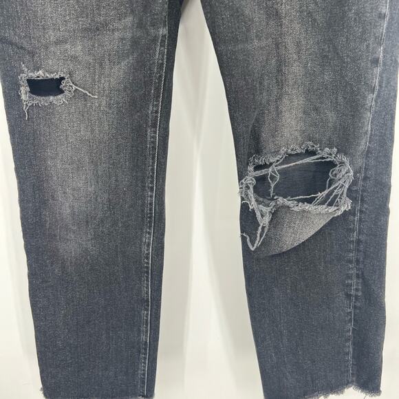 Pilcro by Anthropologie The Vintage Straight Jeans Distressed Black High Rise - Picture 3 of 9